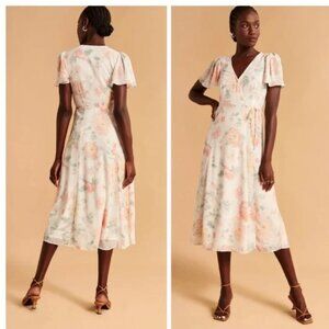 Abercrombie Angel Sleeve Wrap Midi Dress